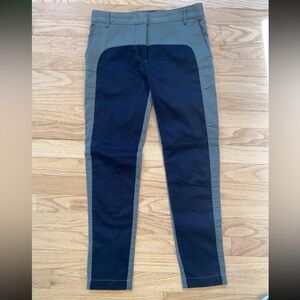 Tibi Black Green Motorcycle Pants 0